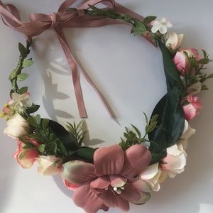 NWT Flower Crown - dusty rose